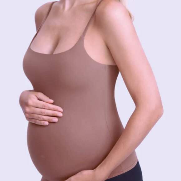 Inbarely® Maternity Camisole Tank Top- Earth Brown - Picture 1 of 4